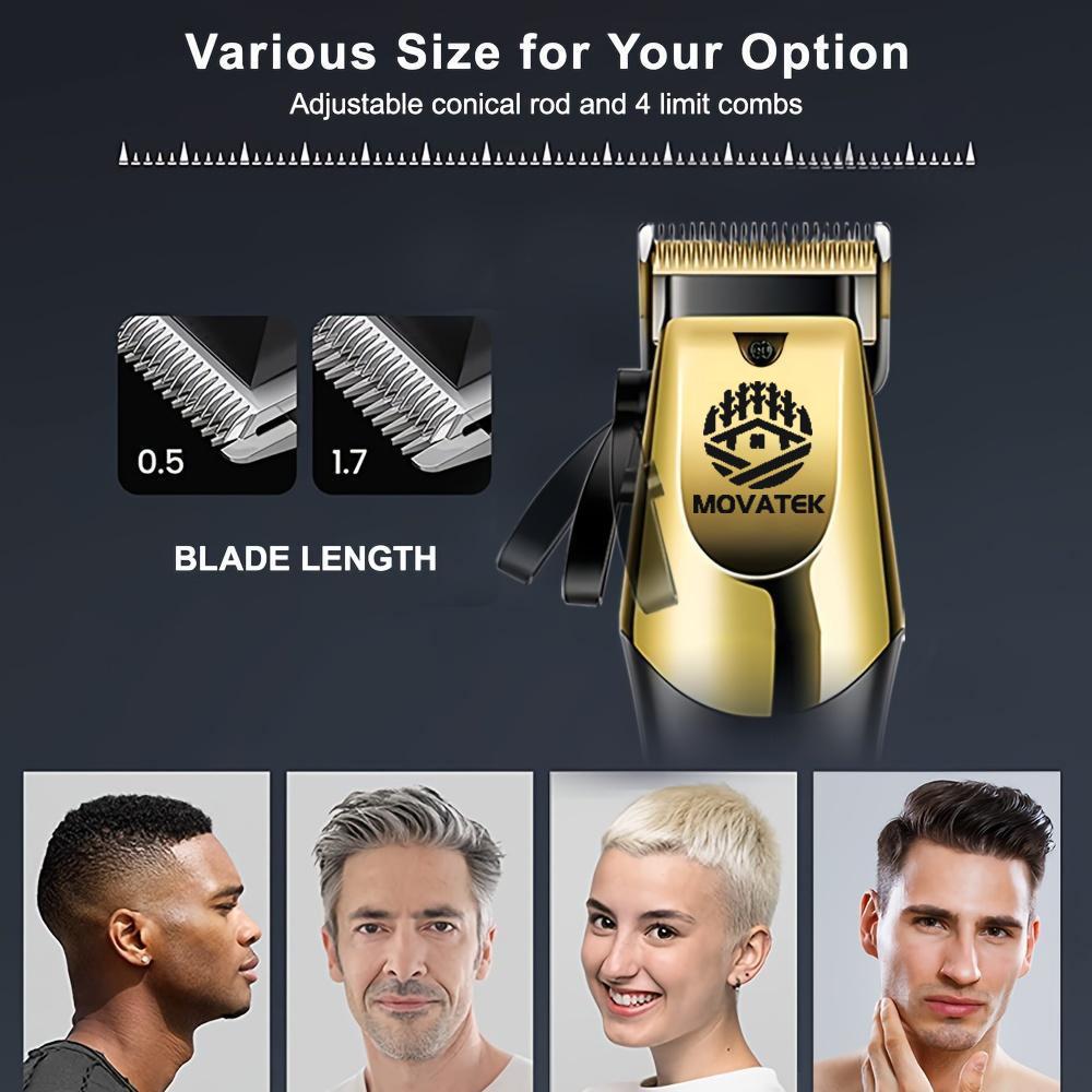 3-Piece Professional Blonde Hair Clipper & Trimmer Kit for Men - USB-Rechargeable Barber Set Featuring LCD Display, Adjustable Blade Hair Clippers, and Professional Men's Trimmer