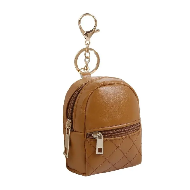 Mini Wallet Storage Bag for Women, Backpack-Shape Wallet with Keychain Holder, Data Cable Lipstick Organizer, Fashion Accessory