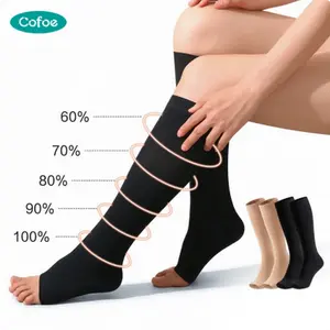 COFCARE Compression Socks Unisex Solid Color Knee High (15-30mmHg) – Maximum Bloating & Swelling Relief,Support for Nurses, Running, Standing, All Day Comfort for Active