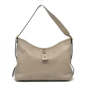 Pre-owned Louis Vuitton leather Shoulder Bags $3400 Empreinte Monogram Giant CarryAll MM Tourterelle