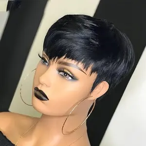 #GiftedInLove #Valentine #Gift NEW black hair Pixie with Ear-to-Ear T lace Human Hair Wig high-quality hair woman natural hair hair topper wiglets realistic hairline sensationnel bare lace glueless Transparent Lace Frontal Wig party vacation woman daily p