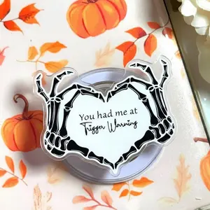 Skeleton Hands Heart Heart Phone Grip, Funny Bookish Quote Phone Holder, Gothic Reader Aesthetic Accessory, Dark Romance Book Lover Gift, Smut Reader Accessory, Morally Grey Character Fan Phone Stand