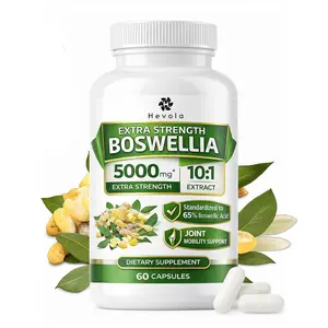 Extra Strength Boswellia Serrata 10:1 Extract Capsules, 5000 mg Dietary Supplement, 65% Boswellic Acid, 10X Standardized High Potency, 100% Vegetarian, All-Natural, Non-GMO, Capsule