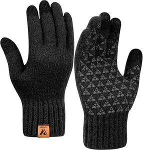 Winter Gloves, Glove for Men Women, Upgraded Touch Screen Texting Warm Running with Thermal Soft Knit Lining