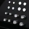 4-7mm Magnetic for Men & Women, Shiny Round Cubic Zirconia Studs, Hypoallergenic Stainless Steel Non-Piercing Earrings with Secure Fit, Magnetic Earrings Set, Non Pierced Earrings