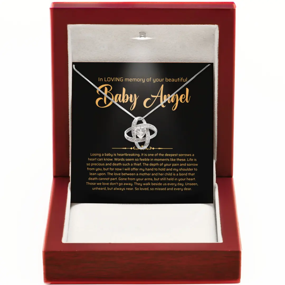 Personalized Memorial Jewelry for Baby Loss - Angel Wing Necklace, Forever in My Heart Sympathy Gifts for Grieving Moms