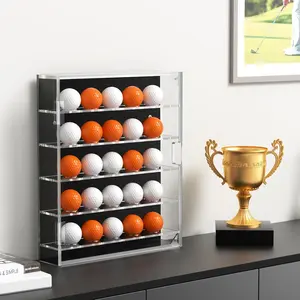 Acrylic Golf Ball Table Tennis Display Case, Multi-Layer Transparent Wall-Mounted Storage Rack, Ball Organizer, Perfect Gift for Sports Enthusiasts