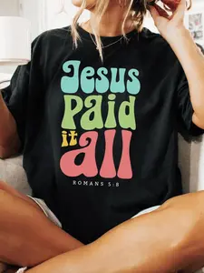 Retro Easter T-Shirt, Jesus Paid it all Romans 5:8