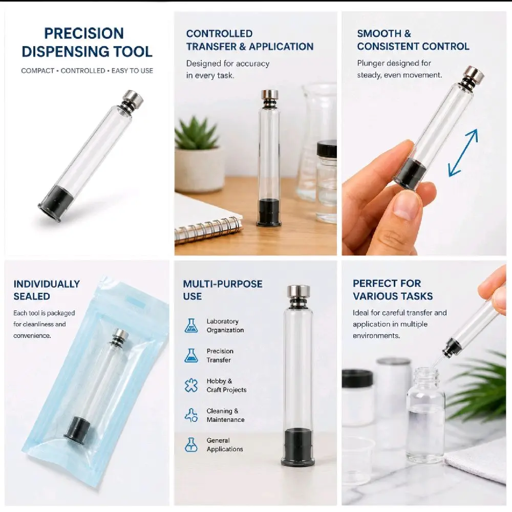 ​10-Pack 3ML Clear Glass Cartridges - Reusable Empty Storage Tubes