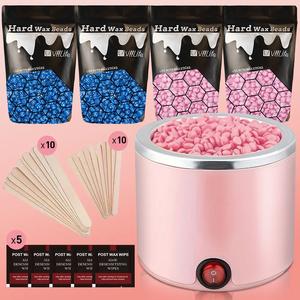 hard wax warmer kit, 1 set wax warmer & wax beads & wax sticks & wax wipes, hair removal waxing kit for women and men, personal care appliances