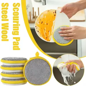 Antibacterial Scrubbing Sponge Set, Double Sided Non-Scratch Pad, Multi-Purpose Cleaning, Reusable & Washable, Eco-Friendly Dishwashing Brush