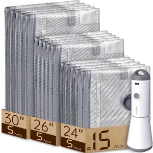 Vacuum Bags for Travel with Rechargeable air Pump, Carry-on Size Compression Packing Bags for Luggage and Suitcase, Space Saver for Clothes and Clothing 15 Combo Travel Size