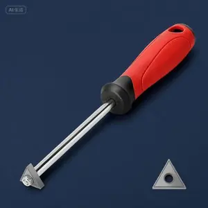 Professional Tile Grout Cleaner with Carbide Tip - Durable Caulking Scraper, Soft-Grip Handle for Floor & Wall Tiles, Reusable Grout Removal Tool for Ceramic Gaps, Joints and Corners