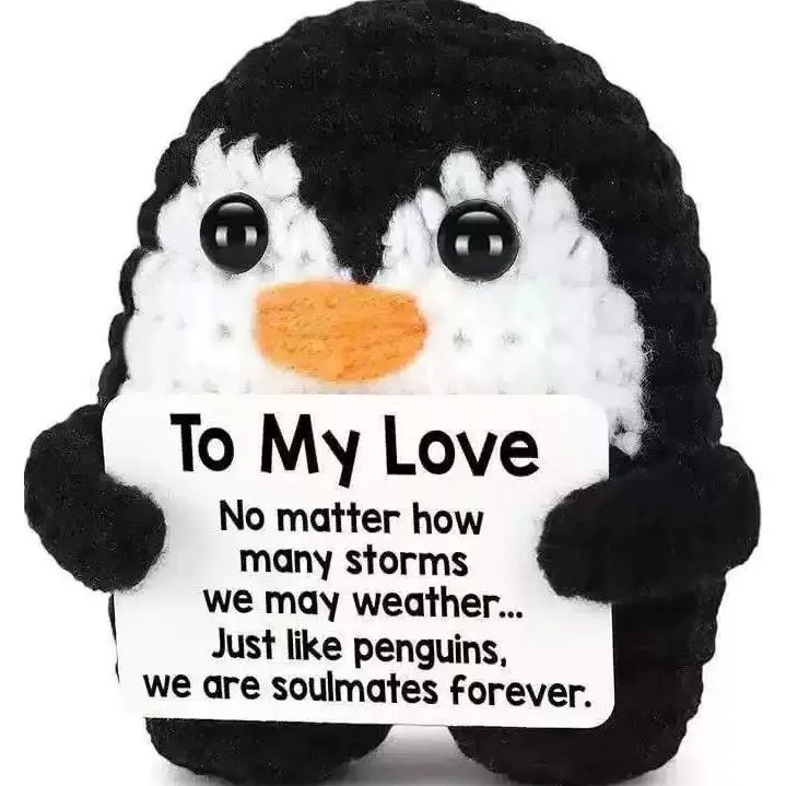 Cute Handmade Crochet Penguin Gift, "MOM I Flippin Love You" Funny Sentimental Present for Mom, Grandma & All Loving Mothers | Hand-Knit Penguin Plush for Birthday, Mother's Day & Everyday Appreciation #GLOBAL PICKS