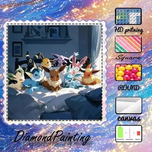 5D-DIY, advanced velvet canvas, diamond art, diamond painting, Pokémon AB diamonds, fairy dust diamonds, crystal diamonds, perfect home decoration, DIY diamond art painting kit, special craft diamond art kit