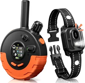 Shock Collar for Dogs - 4/5 Mile Remote Dog Training Collar with SOS & Solid Light IPX7 Waterproof Electric Dog Collar Beep(1-8) Vibration & Shock & Boosted(1-16) for Large Medium Small Breeds
