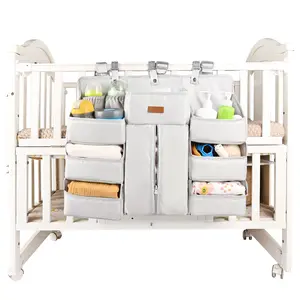 Bebamour Baby Diaper Caddy Organizer for Changing Table and Crib Diaper Stacker Nursery Organizers for Baby Essentials Diaper Organizer for Crib Unisex Multipurpose