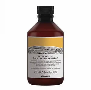 Davines Naturaltech Nourishing Shampoo 250ml - Hydrating & Nourishing Formula for Dry & Damaged Hair with Vegetal Keratin & Rice Proteins