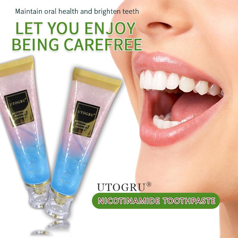 UTOGRU Triple Whitening Niacinamide Toothpaste for Oral Health & Sensitive Skin Blue Bad Breath Killer Brighten Teeth Say Goodbye to Oral Problems