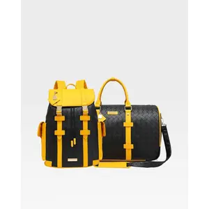 Bodega Explorer Rolling Duffle Set in Black Yellow