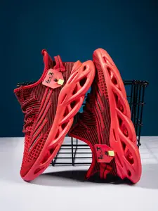 Men's Lace Up Blade Sole Low Top Sneakers, Casual Breathable Comfortable Sports Running Shoes, Sporty Running Shoes, Outdoor Casual Sports Shoes for Daily Wear, Runner Athletic Shoe