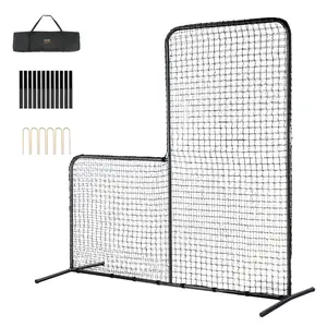 VEVOR I Screen Baseball for Batting Cage, 7x4 ft Baseball Softball Safety Screen, Body Protector Portable Batting Screen with Carry Bag Ground Stakes, Heavy Duty Pitching Net for Pitchers ProtectionVEVOR Super Brand Day