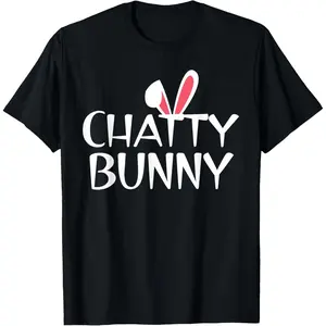 Chatty Bunny Family Rabbit Gift Group Matching Couple Easter TShirt