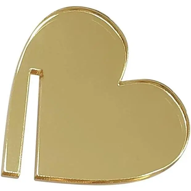 20pcs of Blank Wedding Drink Charm,DIY Heart Place Names Wedding Favours,Hearts Acrylic Drink Markers (Gold Mirror)