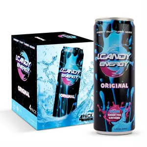 I.CANDY Energy Drink Original Flavor, Energy Drinks 4 Pack 12 oz Cans, 114mg Caffeine, Classic Energy Drink Taste, Clean Smooth Energy No Crash