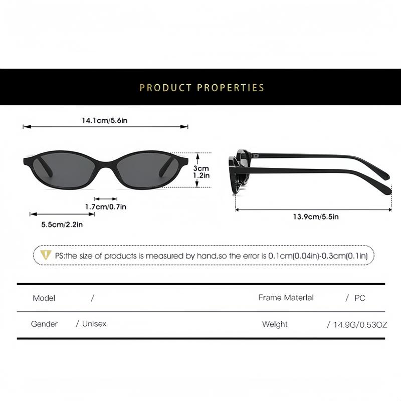 〖Summer Turn Up〗3 PCS Retro Oval Sunglasses for Women Chic Cat Eye 90s Sunnies Lightweight Narrow Shades Trendy UV Protection Sunglasses Vintage Rich Girl Sunglasses Women Sunglasseswomen