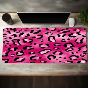 Leopard Print Mouse Pad, Rectangle Gaming Mouse Pad, Non-Slip Rubber Base Stitched Edge Desk Pad, Gaming Desk Accessory for Desk Laptop Desktop