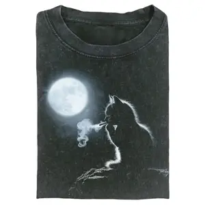 Retro Funny Vintage Graphic Tee,WACKY CAT T-SHIRT,Animal Shirt,Unisex Meme Cringe Funny Dumb Shirt,Gift For Men Women,Menswear Womenswear Streetwear Cotton Comfort122910