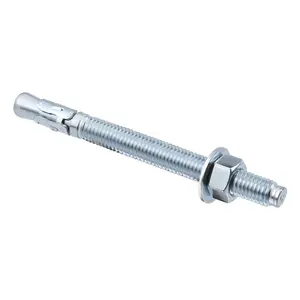 3/8 inch x 3-3/4 inch - 5 count Wedge Anchor Zinc Plated Heavy Duty Fastener for Concrete