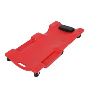🔧 Slide under, fix faster! 40" Red Rolling Mechanic Creeper – 350 lbs, padded headrest, built-in tool trays. Link in bio!