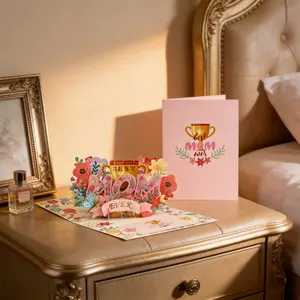 3D Pop-Up Mother's Day Greeting Card with Envelope and Note Tag, Pops Out for Mom (Home & Festive Party Supplies Gift)