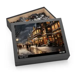 Christmas Village Town Puzzle (120, 252, 500-Piece) Family Fun, Christmas Games