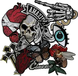 Patches - ️Dark Embroidered Applique Iron On Patches for Backpacks, Rock Band Patches for Jackets, Cool Sew Patch for Clothing, Jeans, Hats, DIY Accessories (Dark1 15 Pcs)