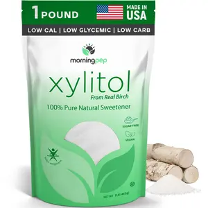 Morning Pep USA Made Birch Xylitol Sweetener – Natural Sugar Substitute (Non-GMO, Not from Corn)