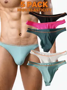 5-Pack High-Elastic Men's Briefs, Breathable and Skin-Friendly Low-Waist, Ideal for Sports and Daily Use, All-Season Comfort, Athletic Activewear Sportswear Underwear