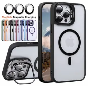 Defender Magsafe Phone Case For iPhone 17 / 17E / 16 / 16E / 15 / 14 / 13 / 12 / Plus / Pro / Pro Max / Shockproof Magnetic With Camera Lens Cover Case with Stand Kickstand Casing