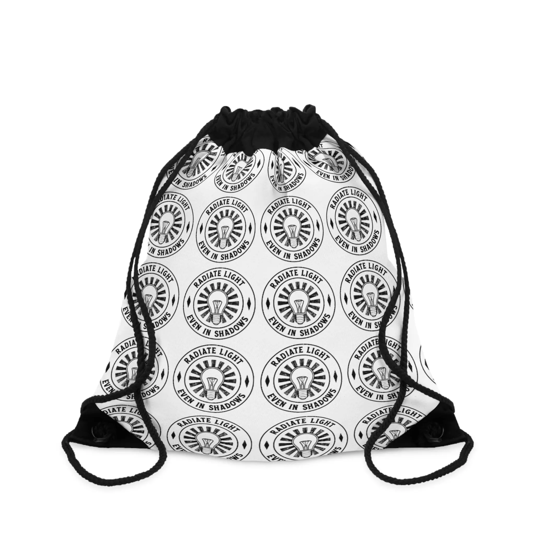 Custom Drawstring Bag with Stylish Monochrome Logo | Perfect for Gym, Travel, and Everyday Use