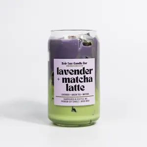 Iced Lavender Matcha Latte Soy Wax Wood Wick Candle
