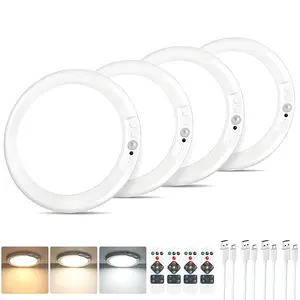 Motion Sensor Ceiling Light – Rechargeable Wireless LED Ceiling Light with Remote, 3 Color Modes & 10 Brightness Levels. Magnetic Battery-Powered Light for Closet, Shower, Hallway, Stairs, Pantry, Shed, Garage & Indoor Home Lighting, No Wiring Required