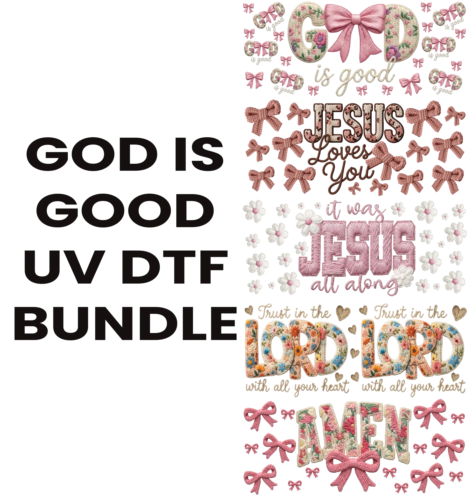 GOD IS GOOD UV DTF BUNDLE FOR CUPMAKING