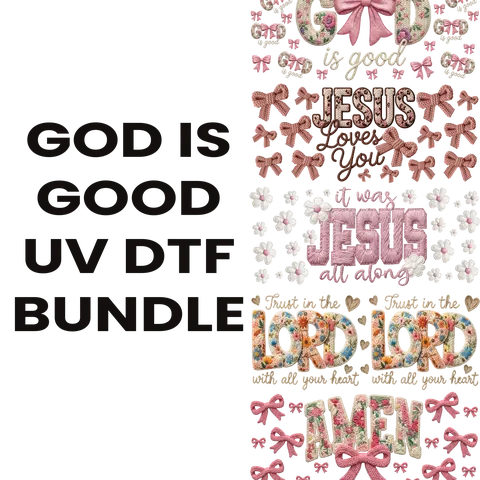 GOD IS GOOD UV DTF BUNDLE FOR CUPMAKING