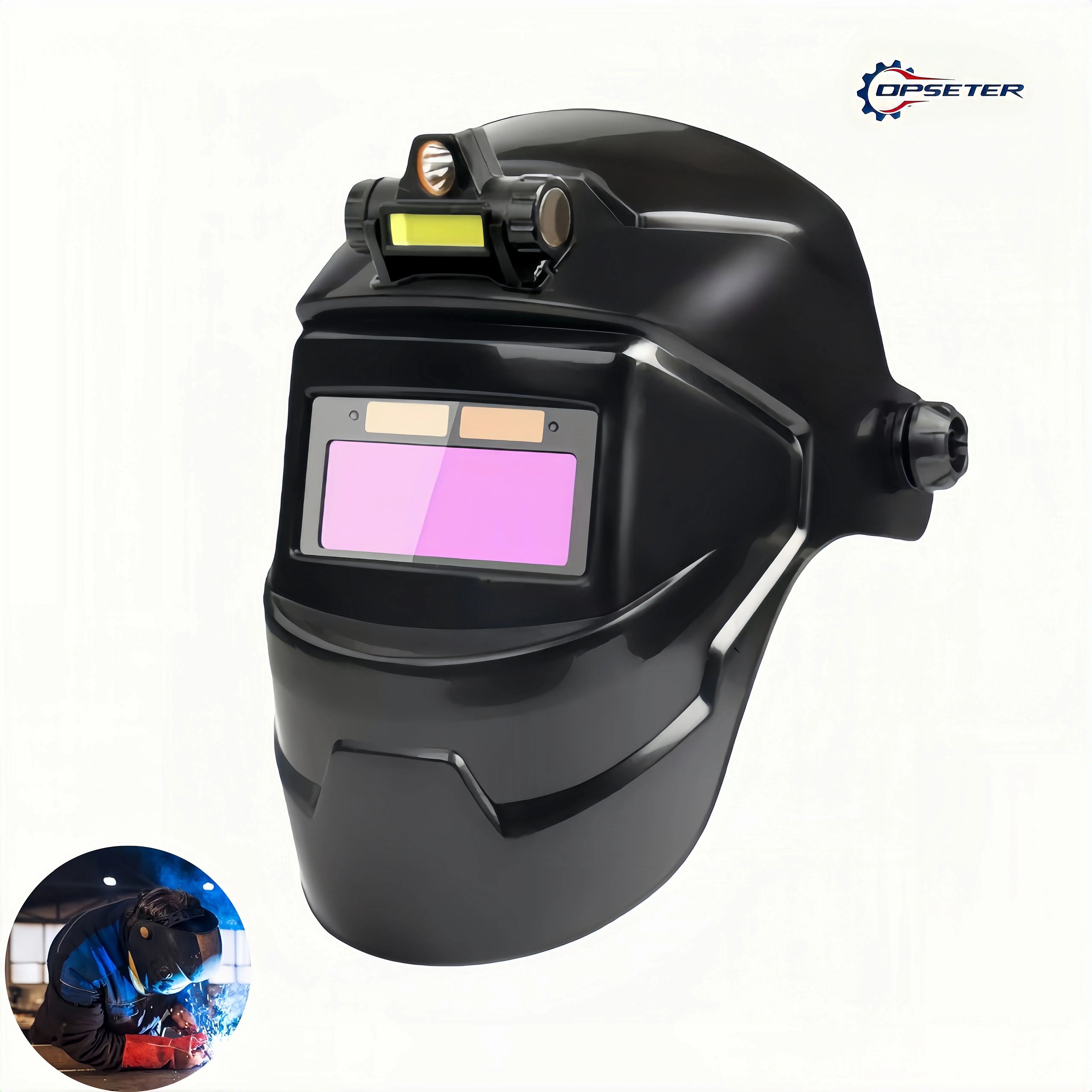 OPSETER Auto Darkening Welding Helmet - Accurate Color Representation, Broader Field of Vision Welding Accessory for Tig/Mig Welding