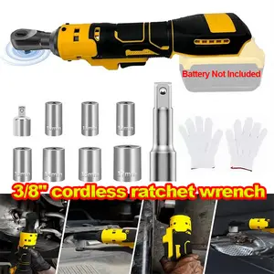 3/8" Cordless Ratchet Wrench Set, 20V Dewalt Battery-Compatible (No Battery Included), Mechanic's Tools, with Gloves