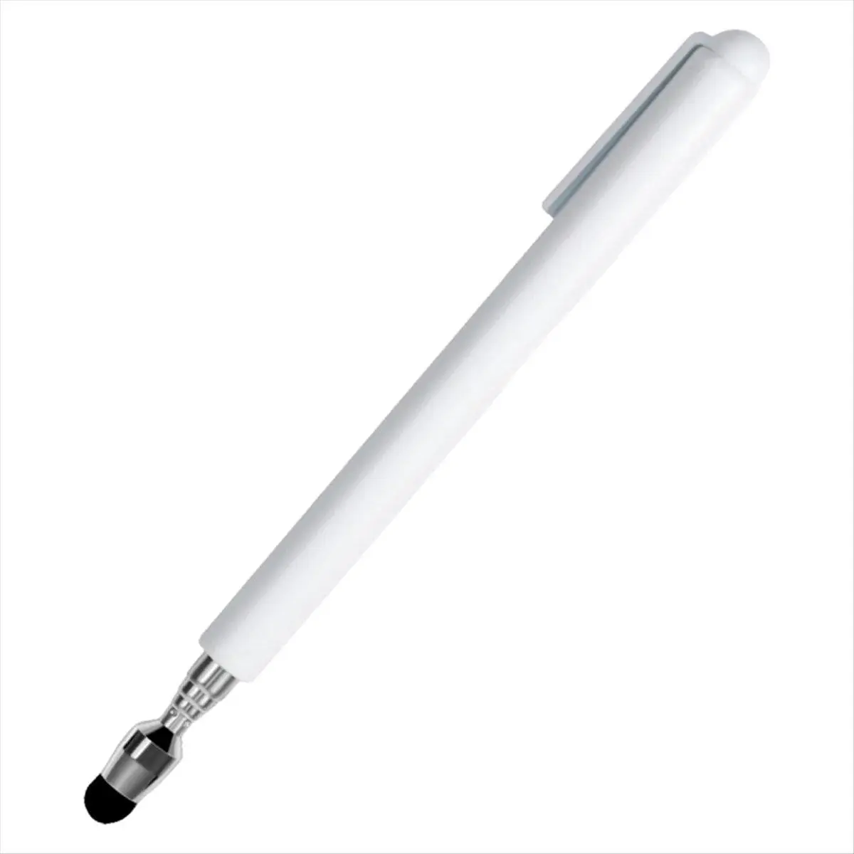 Universal Telescopic Stylus Pen for Touch Screens,Retractable Pointer Stick & Stylus with Special Flocking Tip (White)