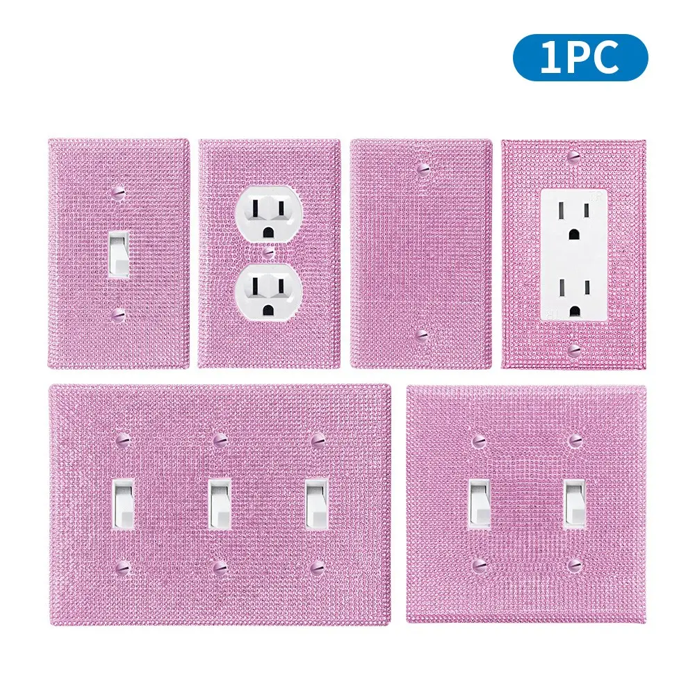 Sparkling Diamond Wall Panel, Switch Light Panel, Light Switch Plate, Decorative Modern Durable Cover, Dual Toggle Socket Panel, Home Decoration, House Lighting, Interruptor De Luz, Decorator Switch