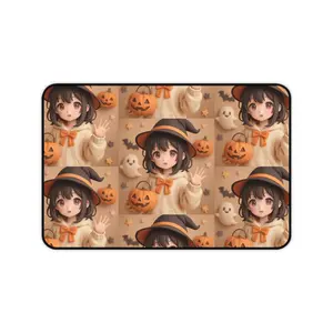 Anime Halloween Desk Mat, Cute Vibey Mousepad for Anime Lovers, Spooky Gaming Mat, Halloween Decor, Anime Desk Accessory
